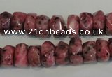 CLJ247 15.5 inches 6*11mm faceted nuggets dyed sesame jasper beads