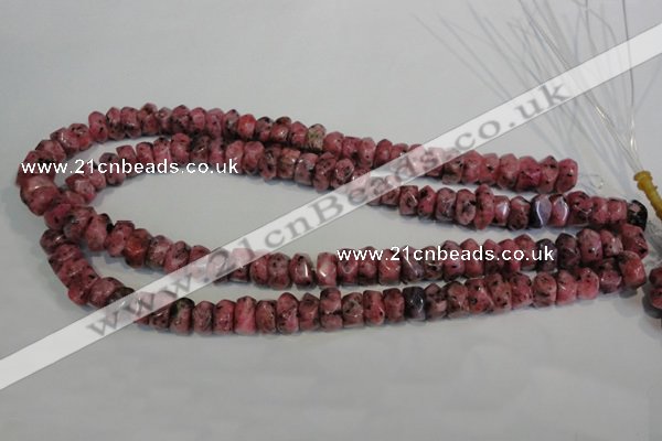 CLJ247 15.5 inches 6*11mm faceted nuggets dyed sesame jasper beads