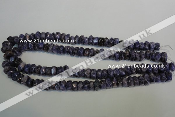 CLJ248 15.5 inches 6*11mm faceted nuggets dyed sesame jasper beads