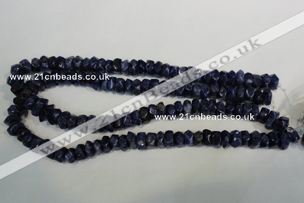 CLJ249 15.5 inches 6*11mm faceted nuggets dyed sesame jasper beads