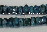 CLJ250 15.5 inches 6*11mm faceted nuggets dyed sesame jasper beads