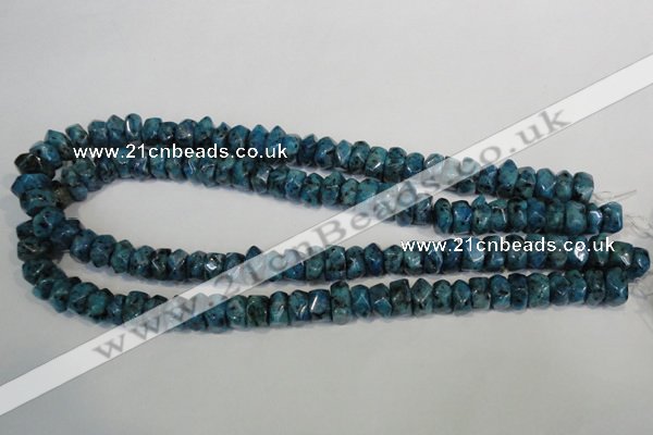 CLJ250 15.5 inches 6*11mm faceted nuggets dyed sesame jasper beads