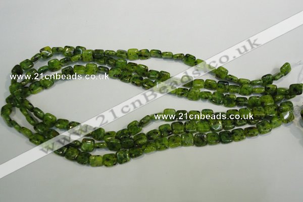 CLJ251 15.5 inches 8*8mm square dyed sesame jasper beads wholesale