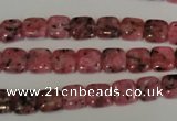 CLJ253 15.5 inches 8*8mm square dyed sesame jasper beads wholesale