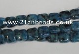 CLJ256 15.5 inches 8*8mm square dyed sesame jasper beads wholesale