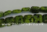 CLJ260 15.5 inches 10*10mm square dyed sesame jasper beads wholesale