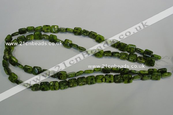 CLJ260 15.5 inches 10*10mm square dyed sesame jasper beads wholesale