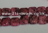 CLJ262 15.5 inches 10*10mm square dyed sesame jasper beads wholesale