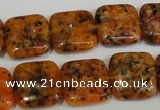 CLJ271 15.5 inches 16*16mm square dyed sesame jasper beads wholesale