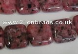CLJ272 15.5 inches 16*16mm square dyed sesame jasper beads wholesale