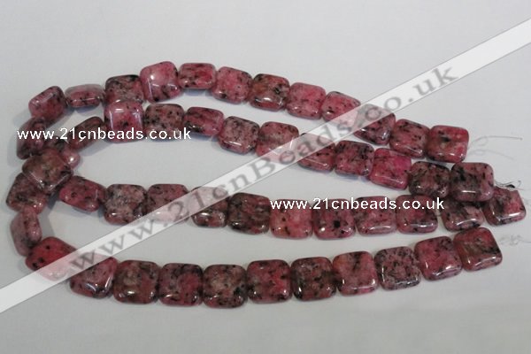 CLJ272 15.5 inches 16*16mm square dyed sesame jasper beads wholesale