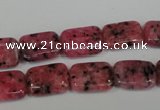 CLJ282 15.5 inches 10*14mm rectangle dyed sesame jasper beads wholesale