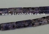 CLJ303 15.5 inches 8*16mm flat tube dyed sesame jasper beads wholesale