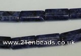 CLJ304 15.5 inches 8*16mm flat tube dyed sesame jasper beads wholesale