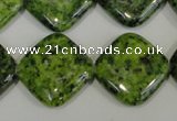 CLJ308 15.5 inches 20*20mm diamond dyed sesame jasper beads wholesale