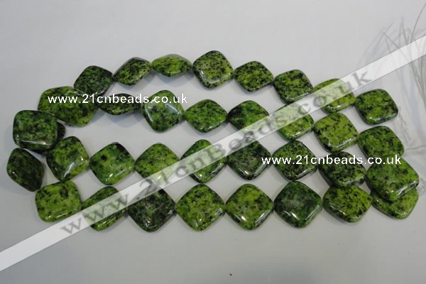 CLJ308 15.5 inches 20*20mm diamond dyed sesame jasper beads wholesale