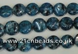 CLJ310 15.5 inches 10mm flat round dyed sesame jasper beads wholesale