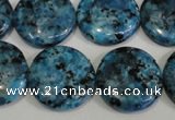 CLJ314 15.5 inches 20mm flat round dyed sesame jasper beads wholesale