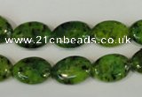 CLJ318 15.5 inches 10*14mm oval dyed sesame jasper beads wholesale