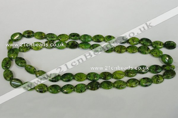 CLJ318 15.5 inches 10*14mm oval dyed sesame jasper beads wholesale