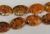 CLJ322 15.5 inches 13*18mm oval dyed sesame jasper beads wholesale