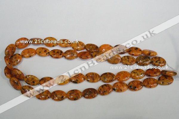 CLJ322 15.5 inches 13*18mm oval dyed sesame jasper beads wholesale