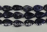 CLJ332 15.5 inches 8*12mm flat teardrop dyed sesame jasper beads