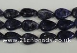 CLJ332 15.5 inches 8*12mm flat teardrop dyed sesame jasper beads