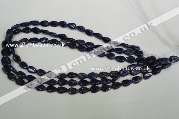 CLJ332 15.5 inches 8*12mm flat teardrop dyed sesame jasper beads