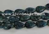 CLJ333 15.5 inches 8*12mm flat teardrop dyed sesame jasper beads