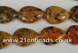 CLJ336 15.5 inches 13*18mm flat teardrop dyed sesame jasper beads