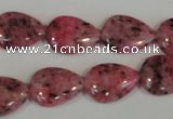 CLJ337 15.5 inches 13*18mm flat teardrop dyed sesame jasper beads