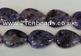 CLJ338 15.5 inches 13*18mm flat teardrop dyed sesame jasper beads