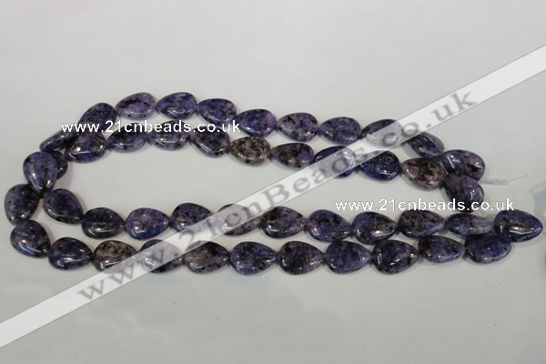 CLJ338 15.5 inches 13*18mm flat teardrop dyed sesame jasper beads