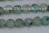 CLJ411 15.5 inches 6mm round matte sesame jasper beads wholesale