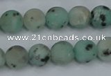 CLJ412 15.5 inches 8mm round matte sesame jasper beads wholesale