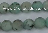 CLJ413 15.5 inches 10mm round matte sesame jasper beads wholesale