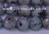 CLJ424 15.5 inches 12mm faceted round sesame jasper beads