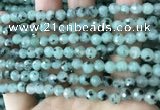 CLJ430 15.5 inches 6mm faceted round sesame jasper beads