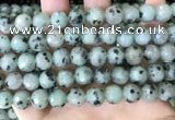 CLJ433 15.5 inches 12mm faceted round sesame jasper beads