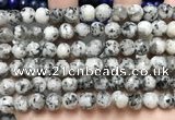 CLJ551 15.5 inches 6mm,8mm,10mm & 12mm faceted round sesame jasper beads