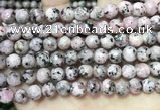 CLJ554 15.5 inches 6mm,8mm,10mm & 12mm faceted round sesame jasper beads