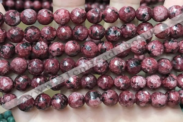 CLJ556 15.5 inches 6mm,8mm,10mm & 12mm faceted round sesame jasper beads