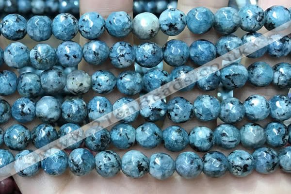 CLJ558 15.5 inches 6mm,8mm,10mm & 12mm faceted round sesame jasper beads