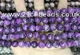 CLJ571 15 inches 10mm faceted 

round sesame jasper beads