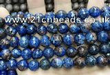 CLJ574 15 inches 10mm faceted round sesame jasper beads