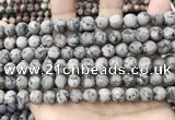 CLJ583 15 inches 8mm round matte sesame jasper beads