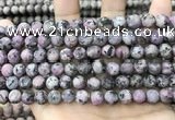 CLJ585 15 inches 8mm round matte sesame jasper beads