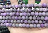 CLJ586 15 inches 8mm round matte sesame jasper beads