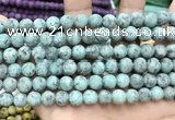 CLJ591 15 inches 8mm round matte sesame jasper beads